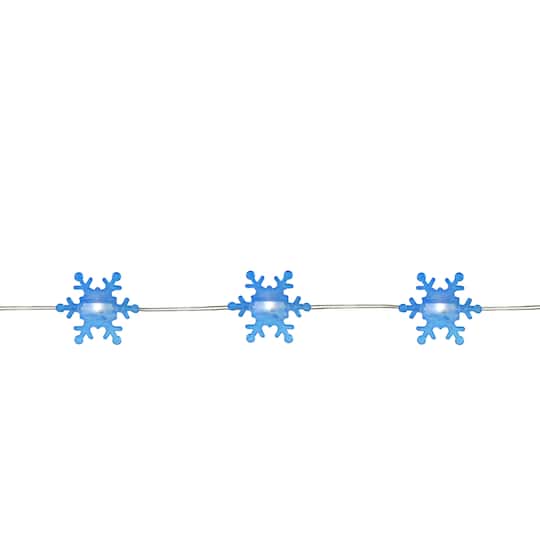 20ct. Blue Snowflake LED Christmas Fairy String Lights